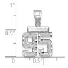 Black Bow Jewelry 14k White Gold, Varsity Collection, Small D/C Pendant, Number 95 - 2 of 3
