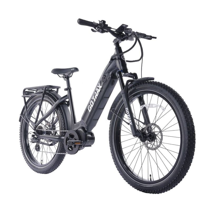 GOTRAX Adult MX1 Mid Drive 27.5&#34; Step Through Electric Hybrid Bike - Black, 1 of 6