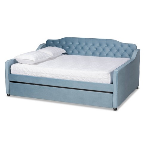 Queen tufted deals daybed with trundle