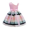 MyKids-USA Baby Girl Floral Patched Pattern Striped Tutu Princess Dress One Shoulder Dress - 2 of 4