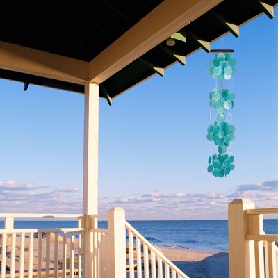 Azure Capiz Waterfall Wind Chime with Wooden Top
