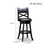TiramisuBest 25.75in Swivel Counter Stool, Set of 2, Polyester Charcoal Dining Chairs - 3 of 4