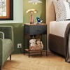 GALAXHERO Nightstand with Charging Station, 25" Bedside Table with Fabric Drawer and Open Shelf, 2-Tier Small End Table for Bedroom - 4 of 4