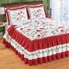 Collections Etc Cardinal Quilt-Top Triple Ruffle Bedspread - 2 of 3