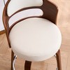 FERPIT Faux Leather Swivel Counter Bar Stools with Bentwood Legs (Set of 2) - 3 of 4
