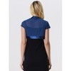 INSPIRE CHIC Women's Cap Sleeve Business Open Front Sheer Mesh Crop Bolero Shrug - 4 of 4
