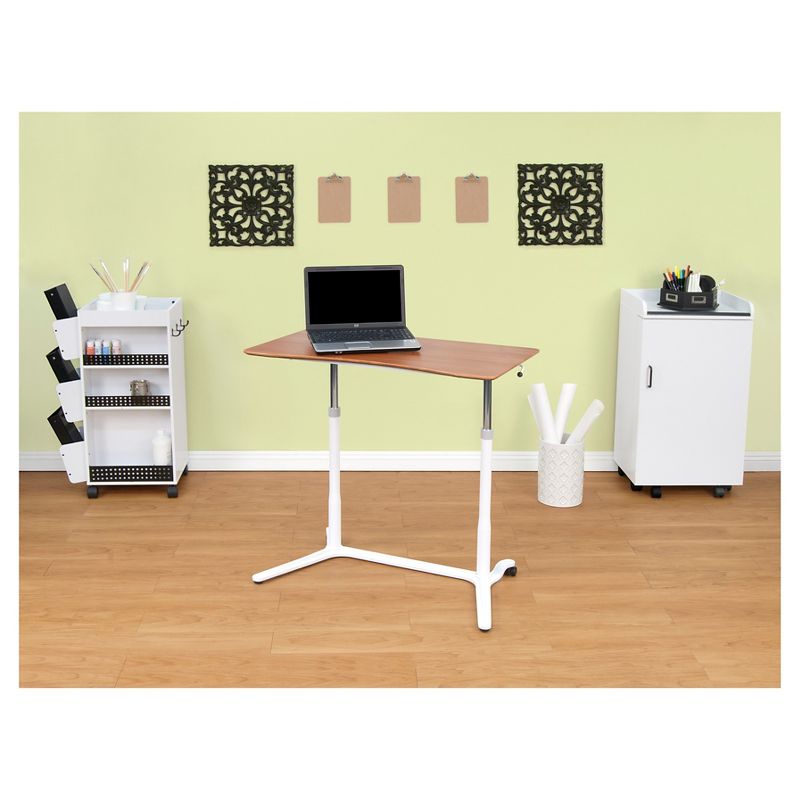 Element Sit-Stand Height Adjustable Desk White/Cherry - Studio Designs, 4 of 5