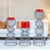 Lainon, Set of 3 Metal with White Finish Candleholders - 4 of 4
