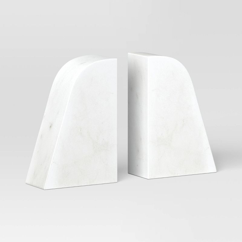 2pc Marble Bookends White - Threshold&#8482;, 1 of 7