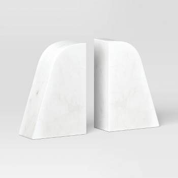 2pc Marble Bookends White - Threshold™