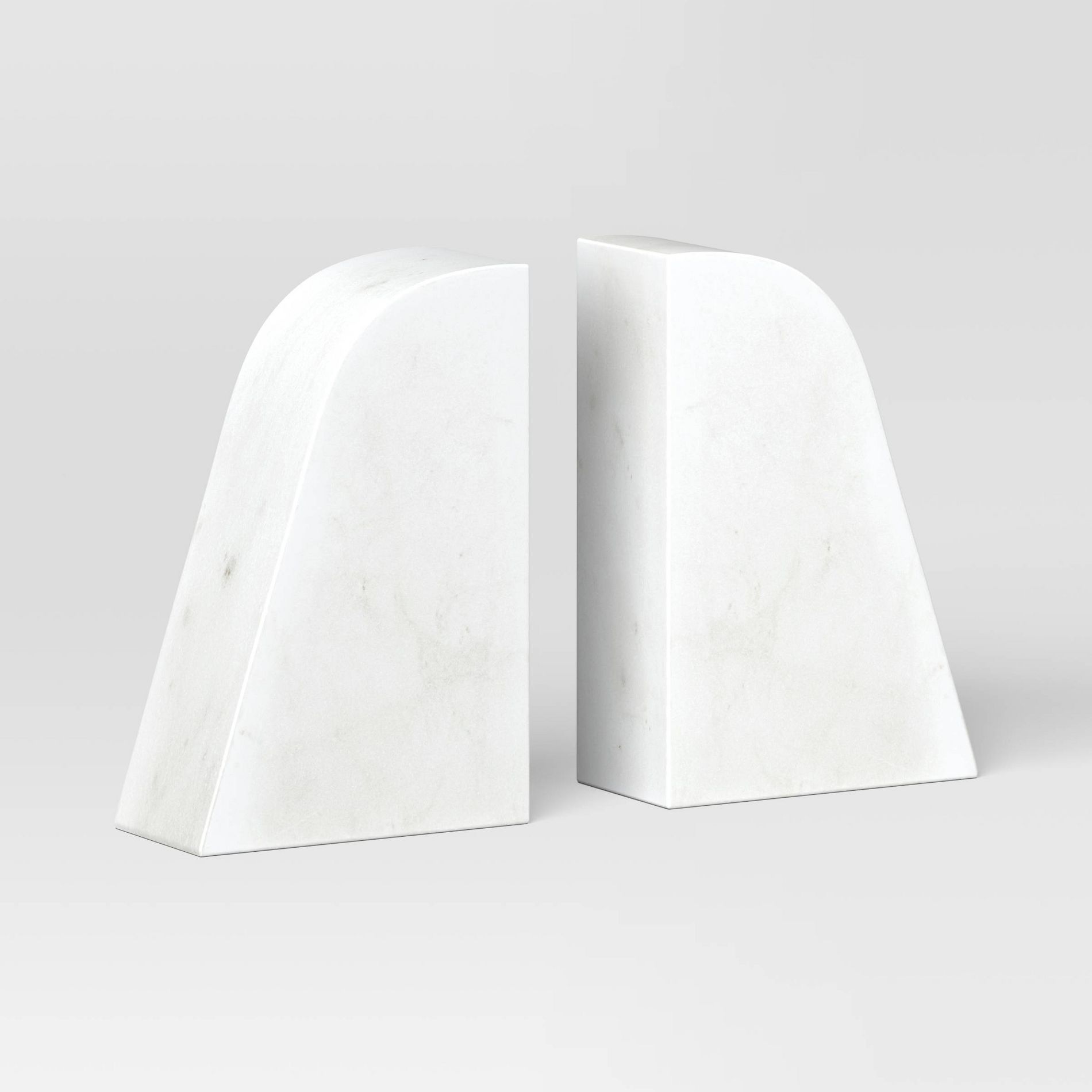 2pc Marble Bookends White - Threshold™: Elegant Support for Books, Sturdy & Easy to Clean