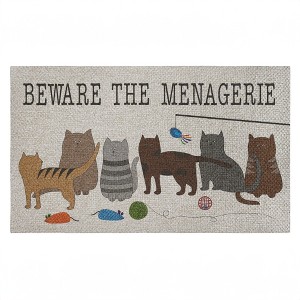 Stupell Industries Beware The Menagerie Printed Outdoor Imitation Sisal Door Mat, design by Darlene Seale - 1 of 4