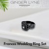 Wedding Ring Set for Women Halo CZ  White Gold Sterling Silver Engagement Ring Ginger Lyne Collection - 3 of 4