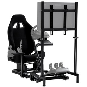 Dardoo Racing Simulation Cockpit With Comfortable Black Seat And Monitor Stand Fits For Logitech G923 G920  G29 Thrustmaster. - 1 of 4