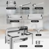 9QT Roll Top Chafing Dish Buffet Set, Food-Grade Stainless Steel Chafer for Catering & Events, Includes 1 Full & 2 Half Sized Pans - 4 of 4