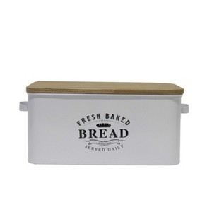 VIP Metal 15.75 in. White Fresh Baked Bread Box with Lid - 1 of 2