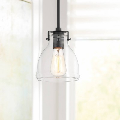 Bellis Black Mini Pendant with Clear Glass Shade