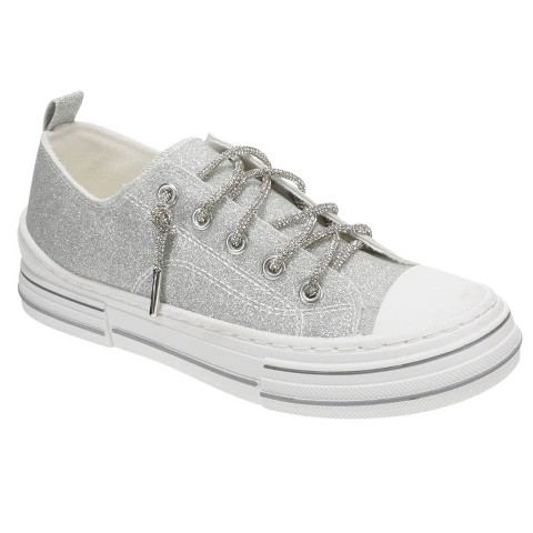 Женские кроссовки Very G Womens Aman Glitter 2 Lace Up Canvas Sneaker, Silver (8)