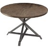 NicBex 45" Round Dining Table Set for 4 Industrial Style Dining Table Metal Frame with 4 Faux Leather Chairs for Kitchen - 3 of 4