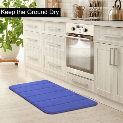 1'8"x2'8" Rectangle Indoor and Outdoor Polyurethane Floor Mat Blue - PiccoCasa