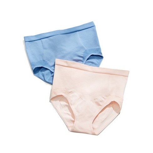 Bali Women's Comfort Revolution Firm Control Brief 2-pack - Df0048 Medium Blue Sky/light Buff