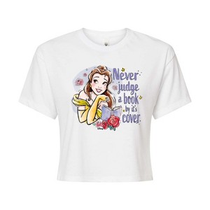 Women's - Disney - Never Judge A Book Cropped Graphic T-Shirt - 1 of 4
