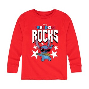 Boys' - Lilo and Stitch - Freedom Rocks Long Sleeve Graphic T-Shirt - 1 of 4