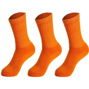 3 Pairs Cotton Crew Socks for Women – Soft, Breathable & Cushioned Athletic Sport Socks, Size 9-11 - 1 of 3
