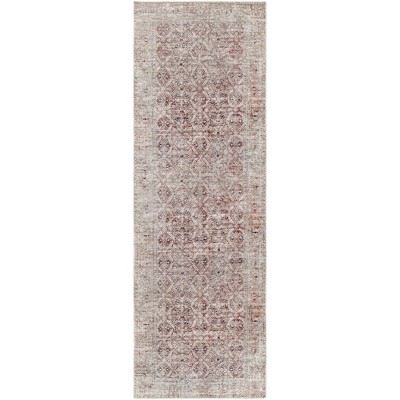 Livabliss 2'7"x8' Tahmis Traditional Machine Washable Rug Dark Blue: Flatweave Runner, Pet Friendly, Chenille
