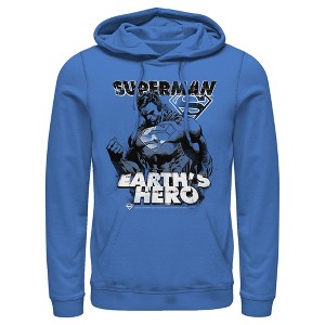 Men's Superman Grunge Earth's Hero Pull Over Hoodie - 1 of 3