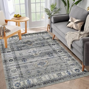 Washable Rug Vintage Rug Non Slip Indoor Floor Carpet Boho Accent Area Rug for Living Room Bedroom Kitchen - 1 of 4