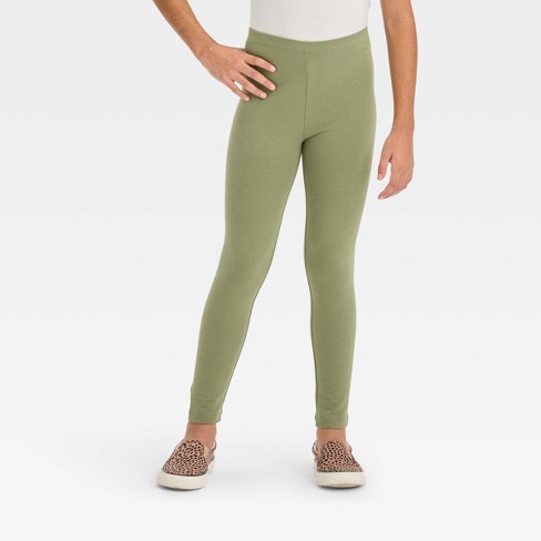 Girls' Leggings - Cat & Jack™ Olive Dark Green L