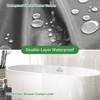Shower Curtain and Liner 72x72 Inch Waterproof Cloth Bathroom Set with 12 Double Hooks, 3 in 1 Design, Easy to Clean - 3 of 4