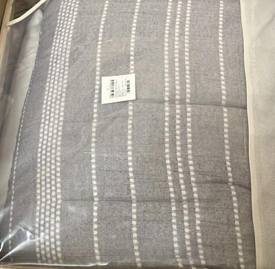 12pc Queen Chambray Matelasse Stripe Comforter & Sheet Bedding Set Gray -  Threshold™