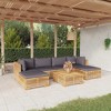 vidaXL Garden Lounge Set Teak and Dark Grey Solid Teak Wood, 100% Polyester - 2 of 4