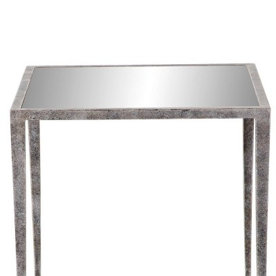 Regina 24" Silver Mirrored Glass Side Table