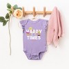 The Juniper Shop Mini Smiley Happy Times Flutter Sleeve Bodysuit - 3 of 4
