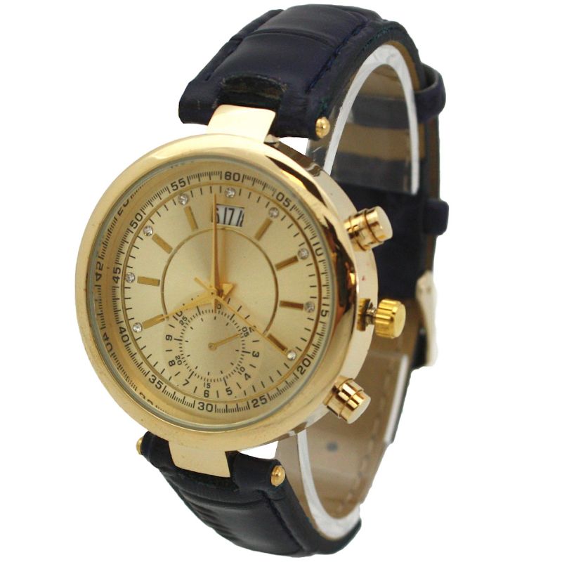 OLIVIA PRATT MULTICOLORED GOLD FACE LEATHER STRAP WATCH, 5 of 7