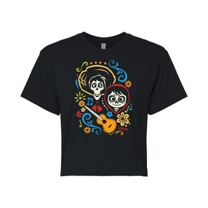 Women's - Coco - Hector And Miguel Cropped Graphic T-Shirt - 1 of 4