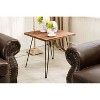 Leonardo End Table Weathered Fir/Black - Boraam: Iron Hairpin Legs, Square Shape, Storage Space - 3 of 4