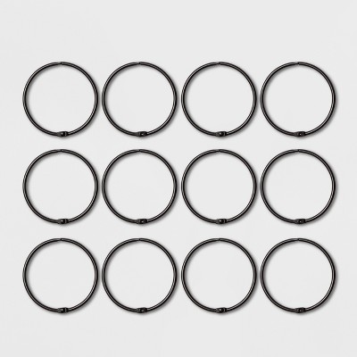 Shower Curtain Rings  Matte Black - Threshold&#8482;