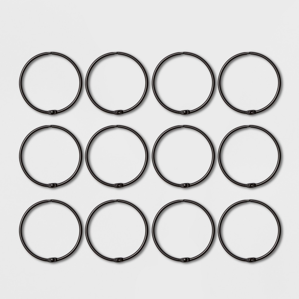 Shower Curtain Rings Matte Black - Made By Design, Matter Black