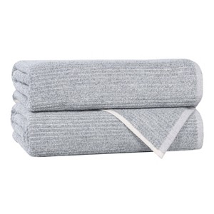 Viscose Cotton Blend Medium Weight Soft Textured Ribbed Towel Set by Blue Nile Mills - 1 of 4