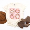 Simply Sage Market S.W.Smiley Pink Four Square Smiley Face Garment Dyed Tee - 3 of 4