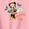 Boys' - Disney - Minnie Mouse Sending Joy Christmas Graphic Long Sleeve Fleece Sweatshirt - 2 of 4