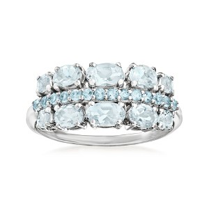 Ross-Simons 1.00 Aquamarine and .20 Swiss Blue Topaz Ring in Sterling Silver - 1 of 4