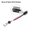 Unique Bargains Golf Tools with Cleaning Nails 2ft Retractable Lanyard Double Head Golf Club Brushes 2 Pcs - 4 of 4