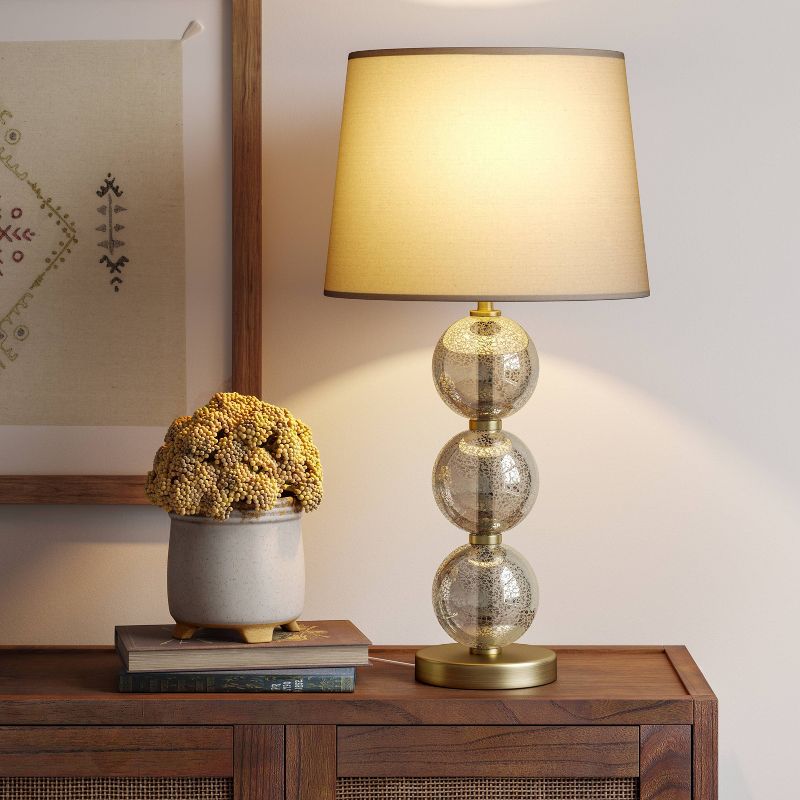 Stacked Glass Ball Table Lamp Base Brass - Threshold™, 2 of 8