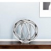 HomeRoots 7" Silver Cast Iron Decorative Orb Tabletop Sculpture - 2 of 4