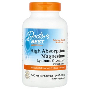 Doctor's Best High Absorption Magnesium, 200 mg, 240 Tablets (100 mg Per Tablet) - 1 of 3